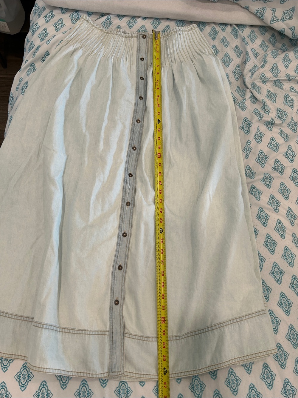Pilcro Light Blue Pintuck Basque-waist Maxi Skirt NWT - Picture 8 of 15